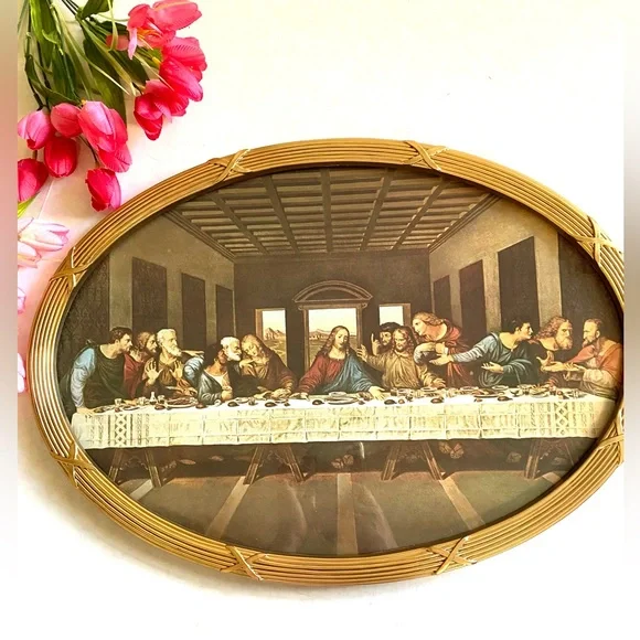 Last Supper Leonardo DaVinci Framed Oval Print - Picture 7 of 7